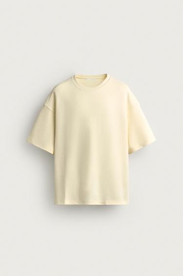 RELAXED FIT INTERLOCK SWEATSHIRT - Light yellow by Zara