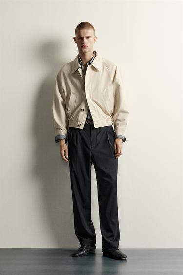 CROPPED COTTON OVERSHIRT — Beige 2