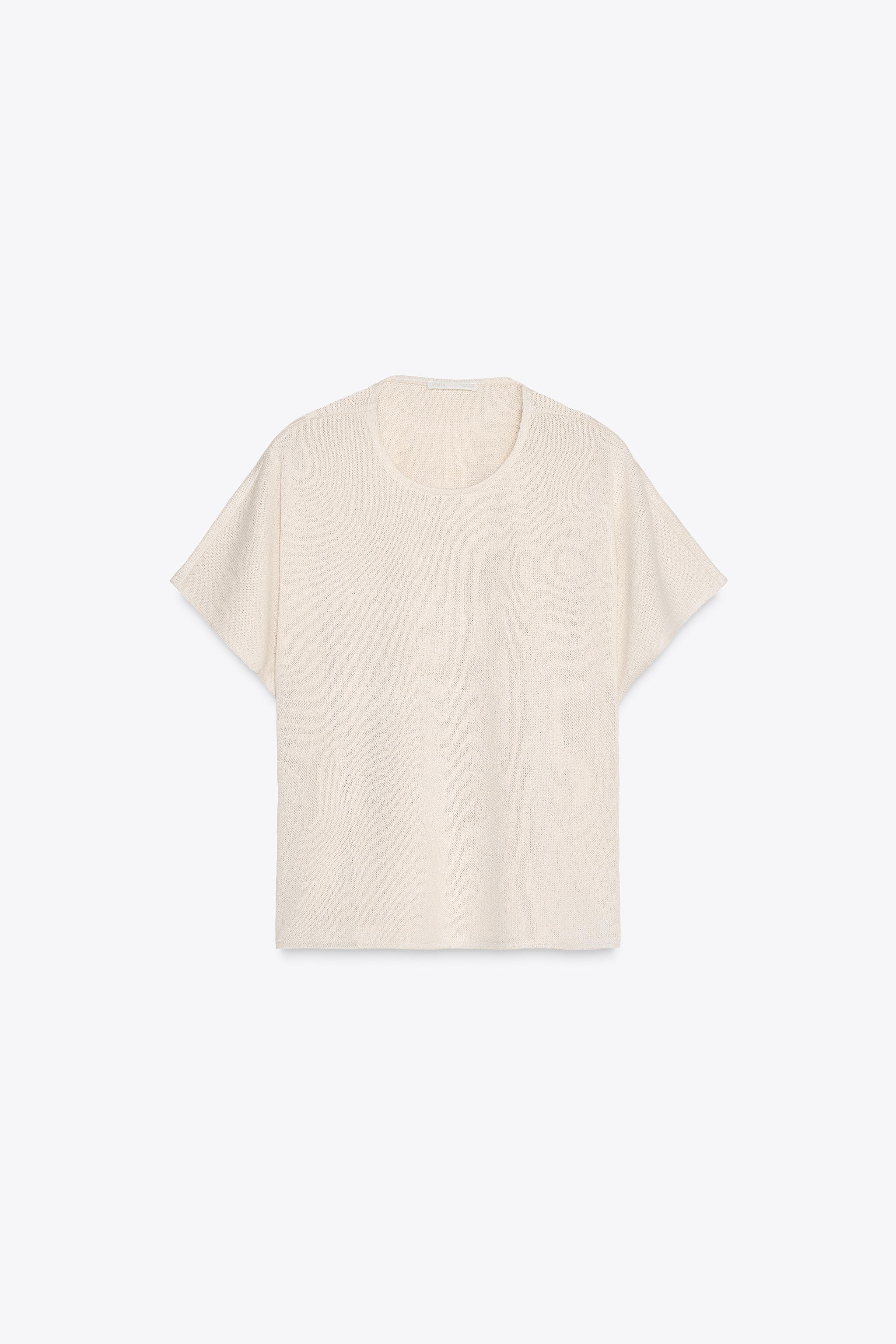 ☆ドイツ発*ZARA*新作*ラスティックTシャツ/LIGHT BEIGE☆ ラスティックレイヤーTシャツ - ライトベージュ | ZARA Japan / 日本