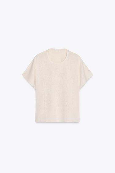 T-SHIRT CAPE RUSTIQUE - Beige clair de Zara - Image 3