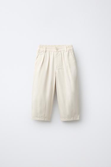 PANTALÓN BALLOON PINZAS FRUIT OF THE LOOM™ - Crudo de Zara