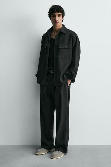 CASUAL LEATHER LOAFERS - Sky Blue by Zara - Image 1