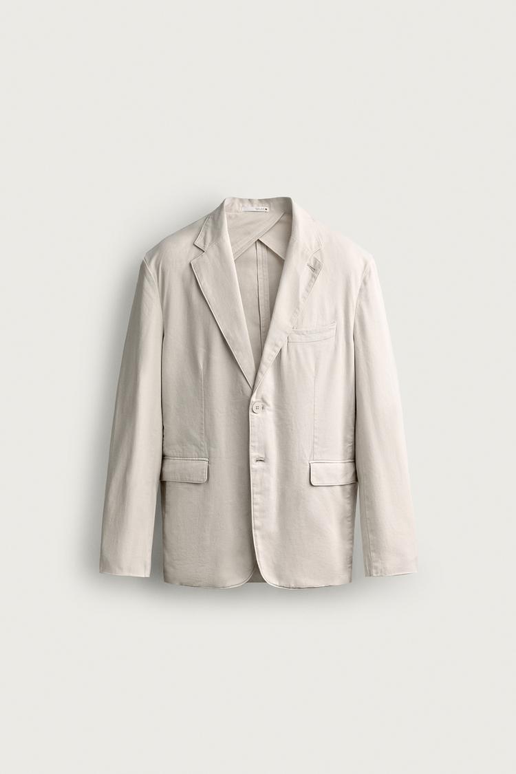 Blazer de traje de corte relajado con efecto lavado 8