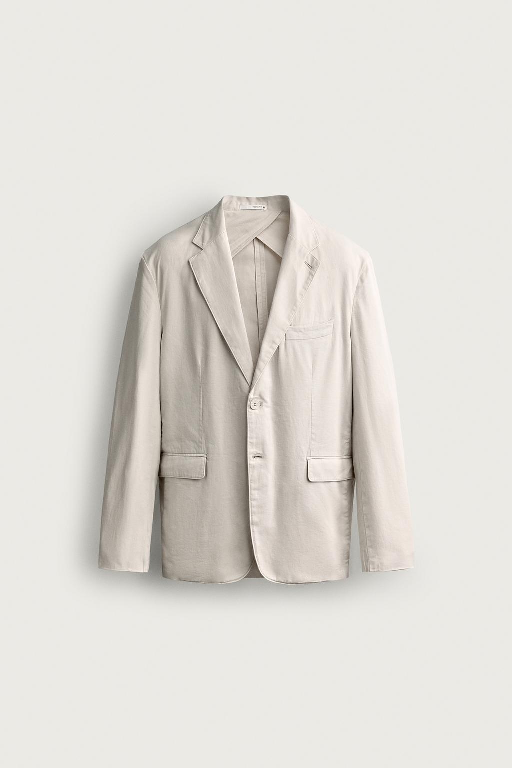 WASHED EFFECT RELAXED FIT SUIT BLAZER