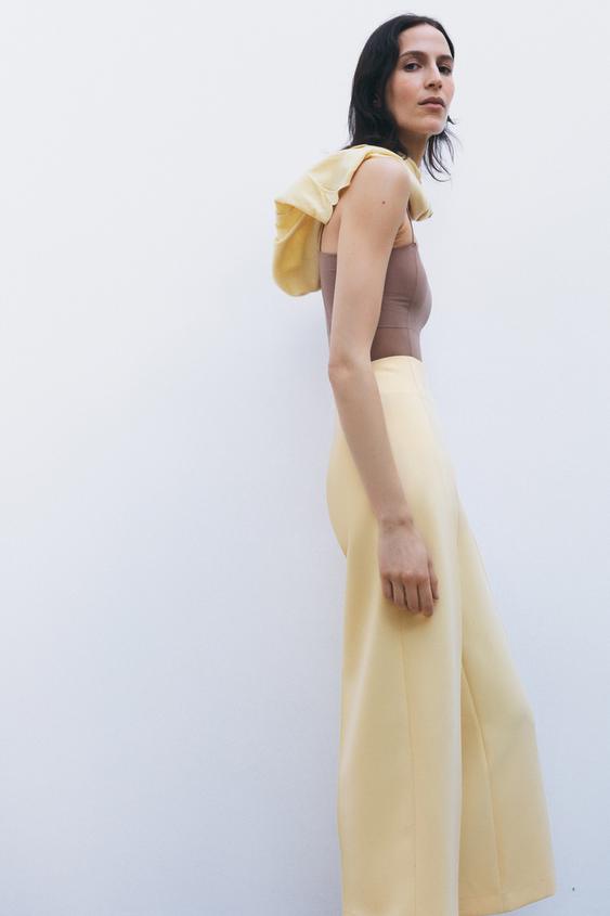 PANTALON JUPE-CULOTTE TAILLE HAUTE ZW COLLECTION - Jaune de Zara - Image 0