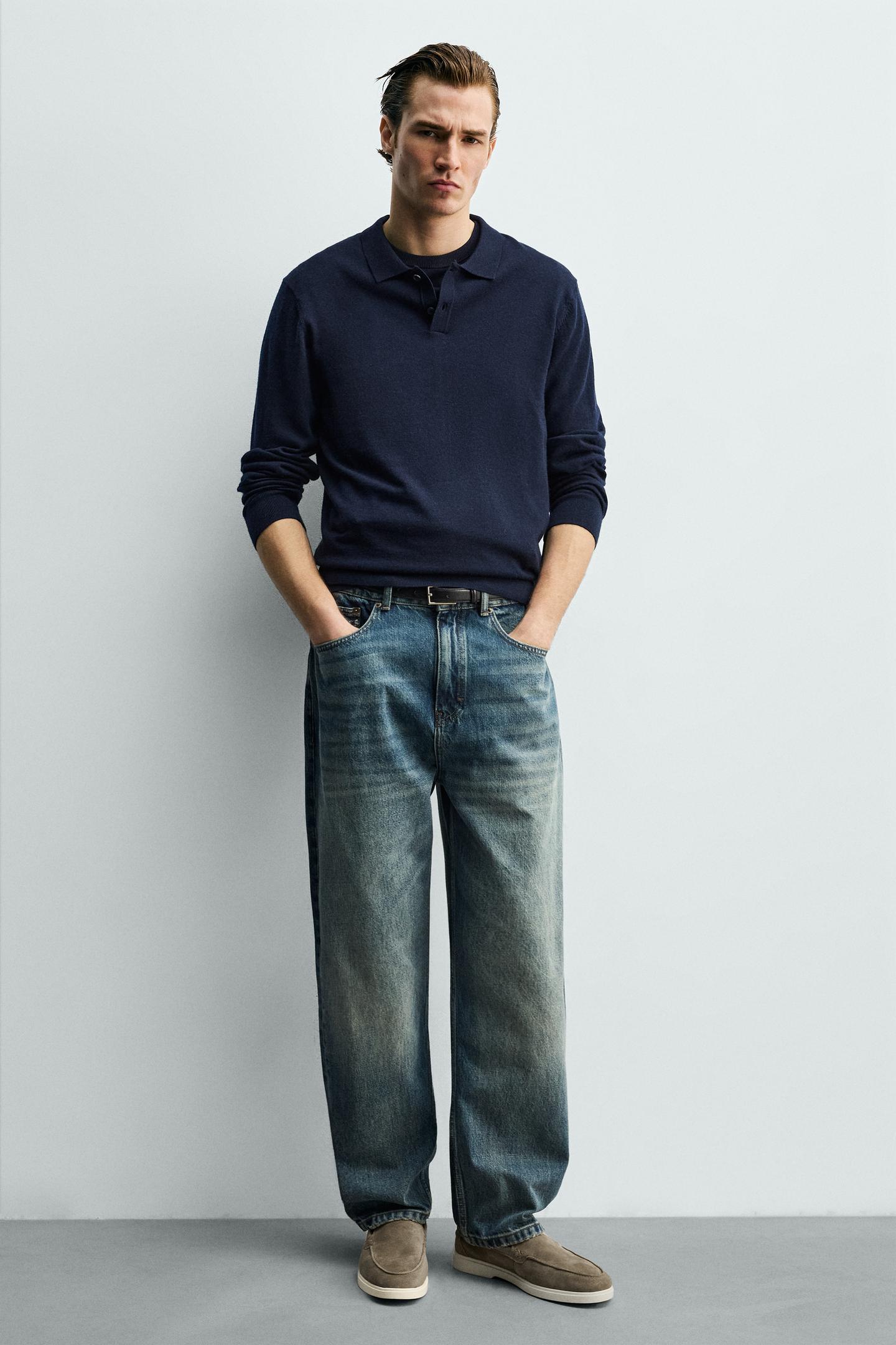 Мужские туфли Zara Casual Leather, цвет: Бежевый — фото 2