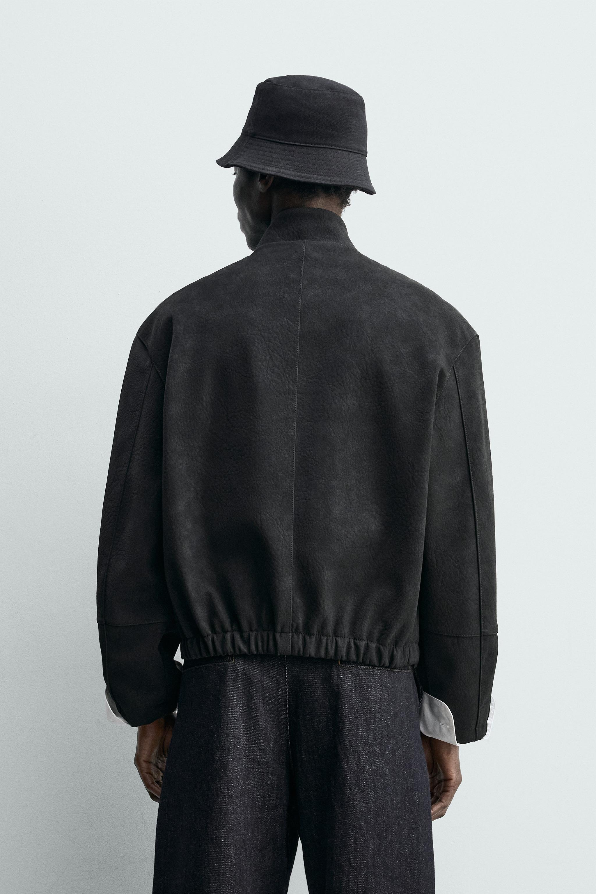 BLOUSON EN MATIÈRE SYNTHÉTIQUE TEXTURÉ