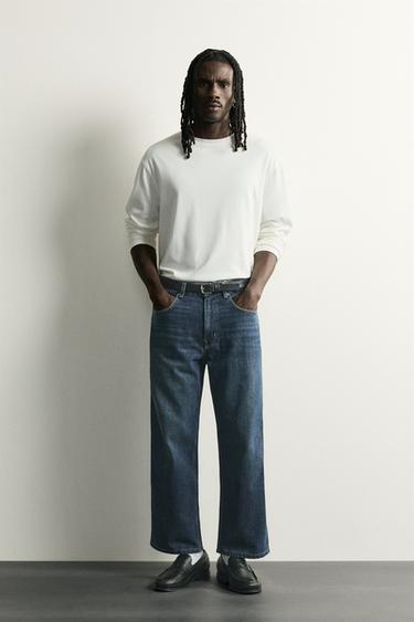 LOOSE CROPPED FIT JEANS - Blue by Zara