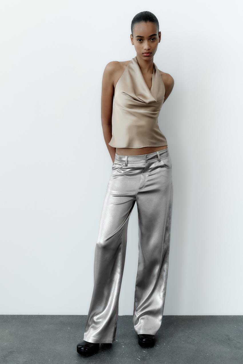 Zara, Tops, Zara Satin Effect Corset Bodysuit
