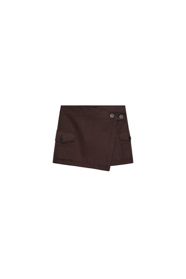 CARGO SKORT - Brown by Zara