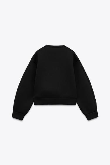 SWEAT EFFET NÉOPRÈNE - Noir de Zara - Image 4