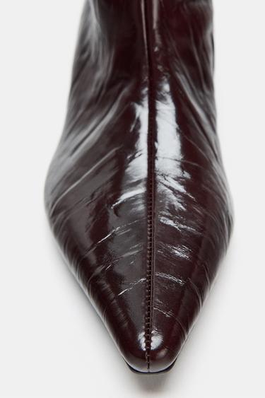 BOTTES À TALONS KITTEN HEEL - Bordeaux de Zara - Image 5