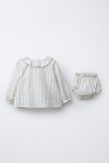 FLORAL SHIRT AND BLOOMERS SET - Multicoloured by Zara