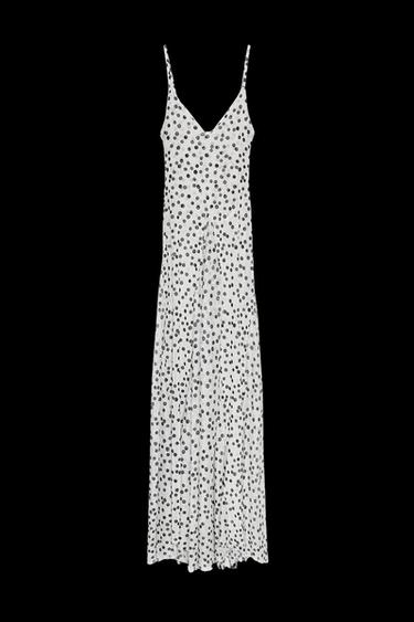 VESTIDO LARGO LUNARES - Blanco / Negro de Zara - Imagen 0