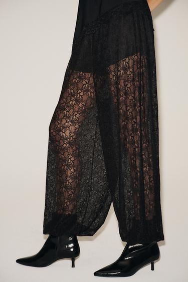 LACE BALLOON TROUSERS - Black by Zara - Image 3