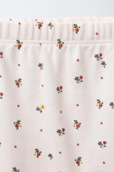 FLORAL T-SHIRT AND LEGGINGS SET - Ecru by Zara - Image 4