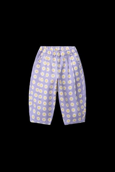 PUMPHOSE AUS SERGE MIT BLUMENMUSTER - Lila von Zara