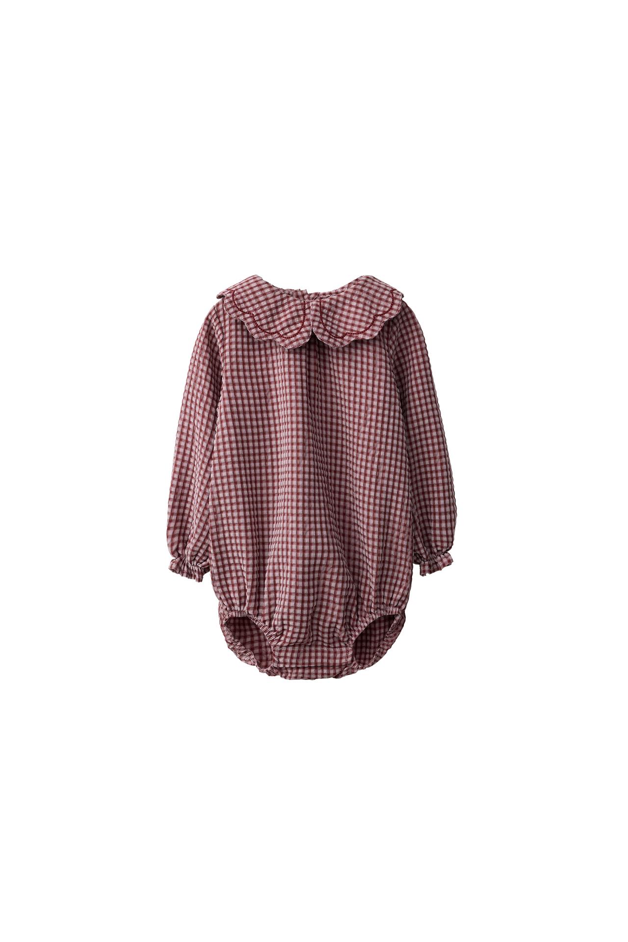 PETER PAN COLLAR GINGHAM BODYSUIT