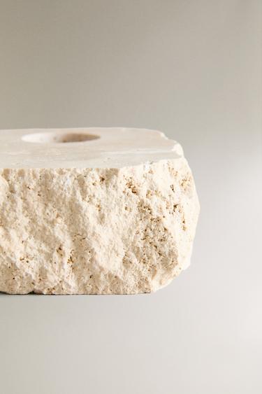 TRAVERTINE CANDLEHOLDER - Beige by Zara - Image 4