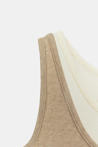 DOUBLE-LAYER STRAPPY TOP - Ecru / Beige by Zara - Image 5