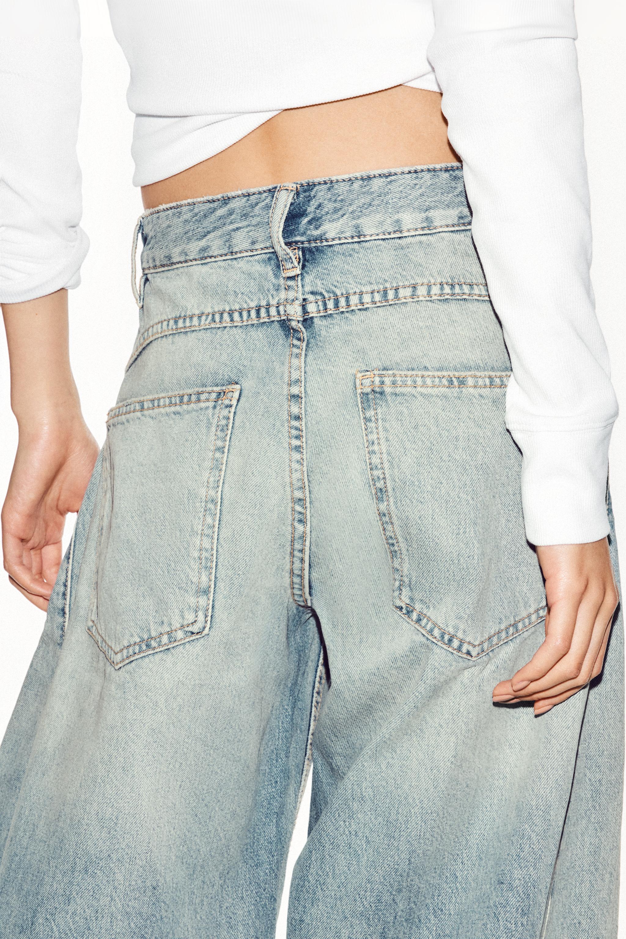 Zara Trf Orta Bel Lastikli Hacimli Jean görsel 7