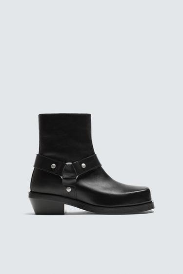 BOTA ARNÉS PIEL - Negro de Zara