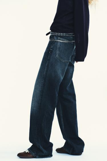 TRF LOW-RISE WIDE-LEG JEANS - Midnight blue by Zara - Image 3