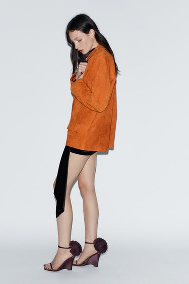 SANDALIA MAXI FLOR CUÑA - Morado de Zara - Imagen 0