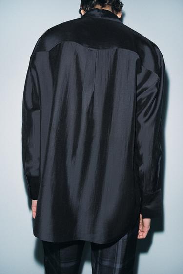 Zara ZW COLLECTION BOW POCKET SHIRT - Navy blue