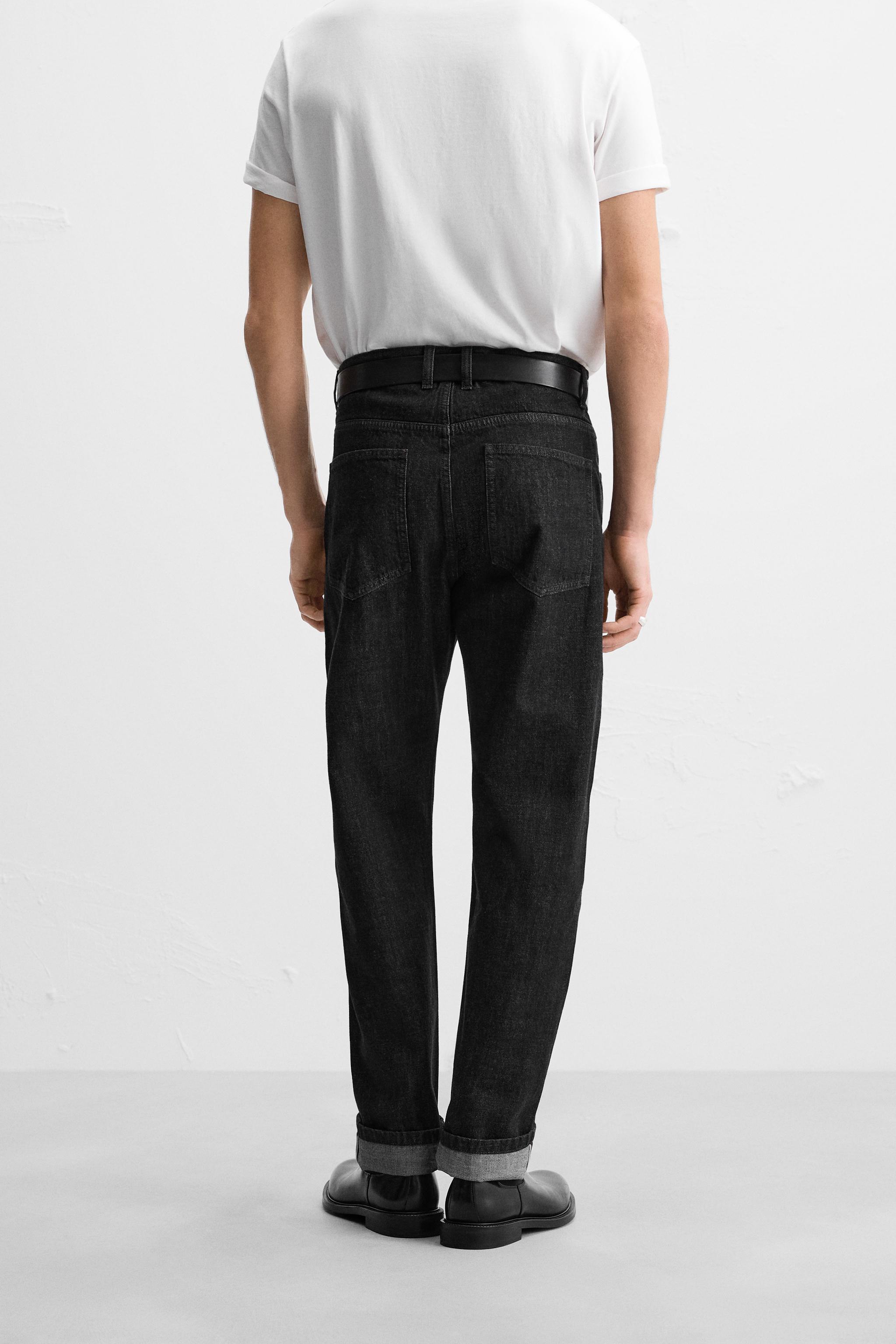 SELVEDGE SLIM FIT JEANS - Black | ZARA United States