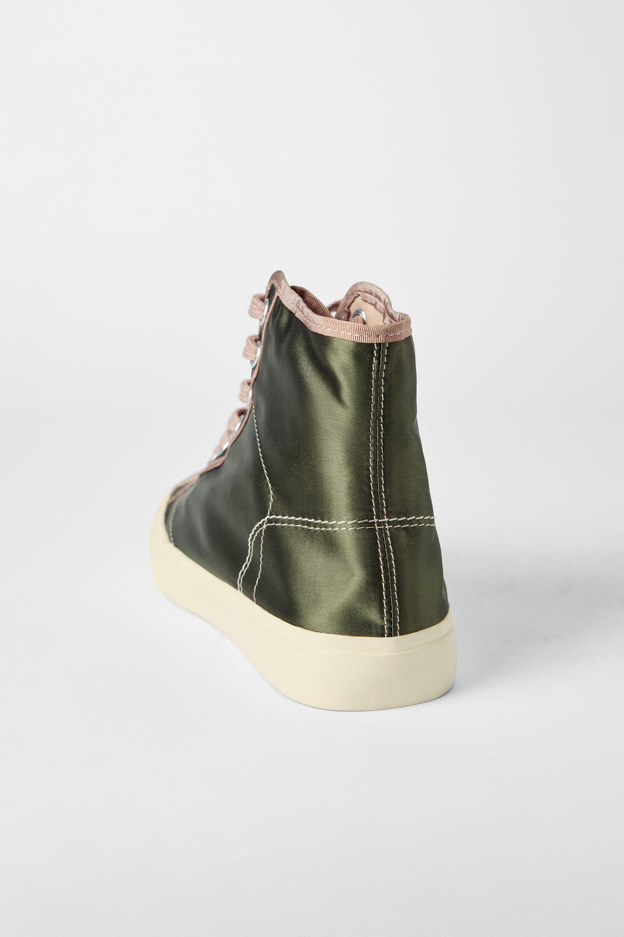 【ZARA】ハイカットスニーカー BOBBY GILLESPIE X ZARA HIGH-TOP TRAINERS BOBBY GILLESPIE X ZARA - Green | ZARA