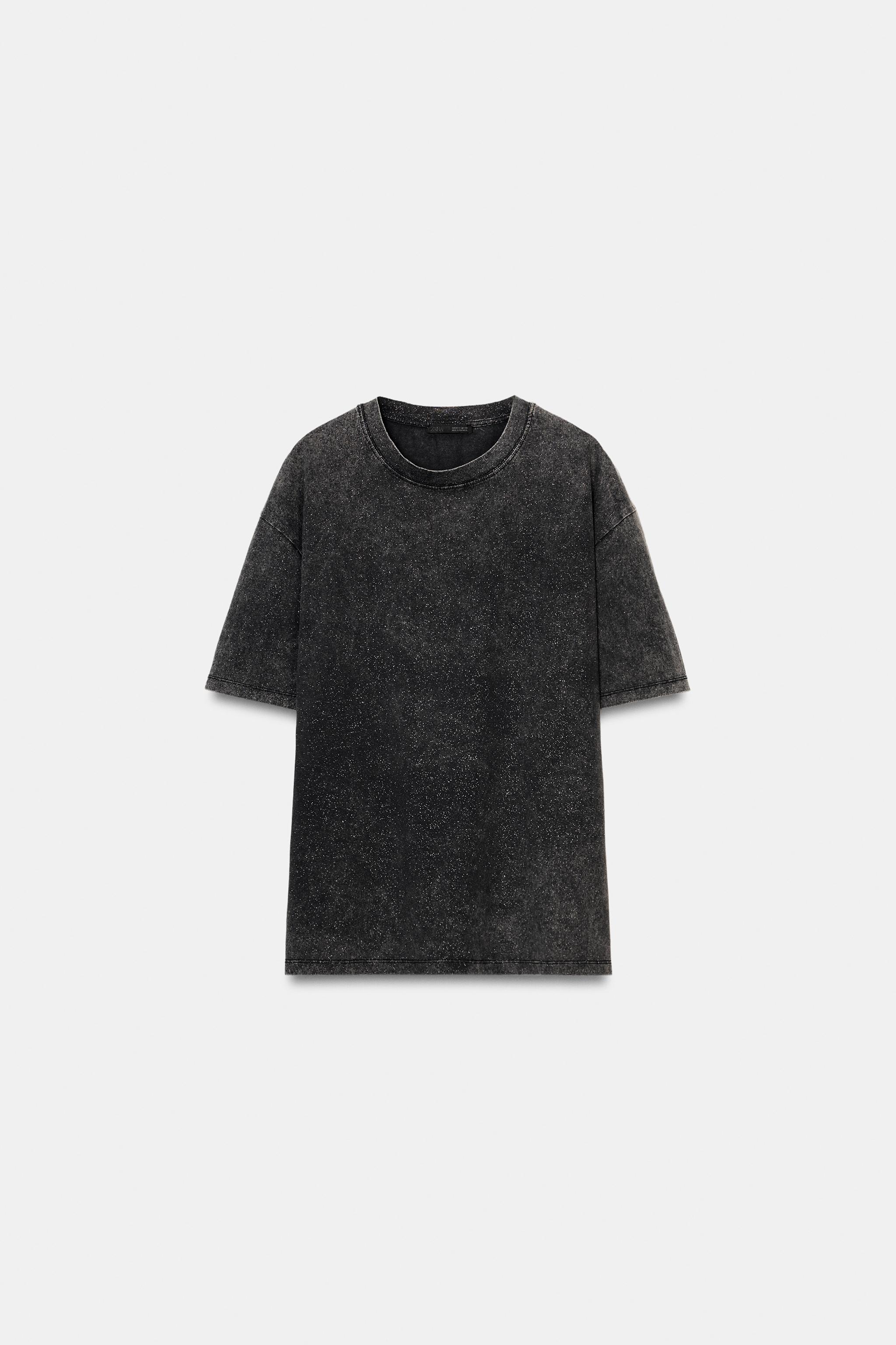 T-SHIRT EFFET DÉLAVÉ À PAILLETTES
