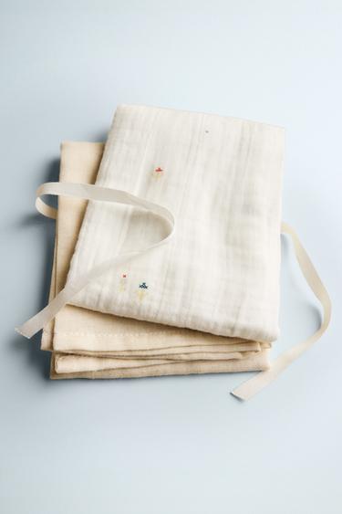 MOUSSELINES BÉBÉ BRODÉES (LOT DE 2) - Écru de Zara - Image 5