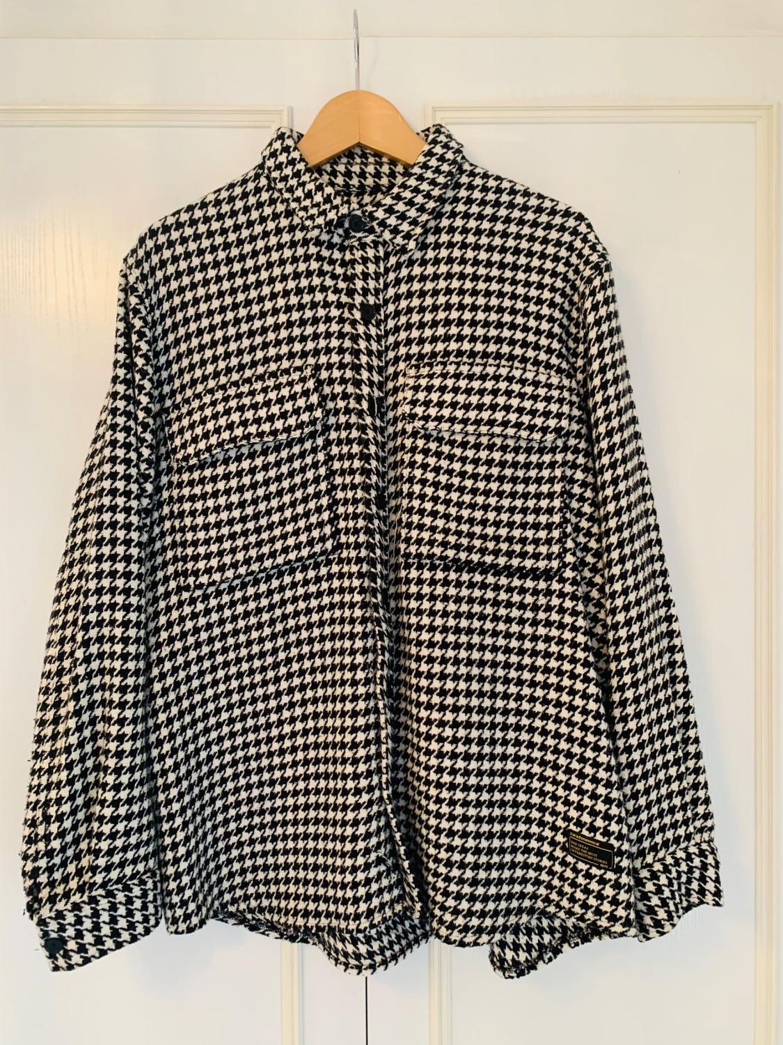 HOUNDSTOOTH TEXTURED OVERSHIRT