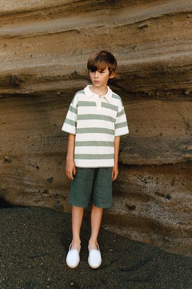 BERMUDASHORTS AUS REINEM LEINEN - Dunkelgrün von Zara