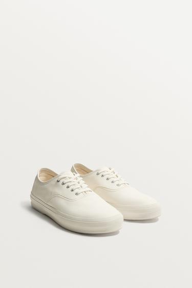 КОЖАНЫЕ ТАПОЧКИ — Белый от Zara