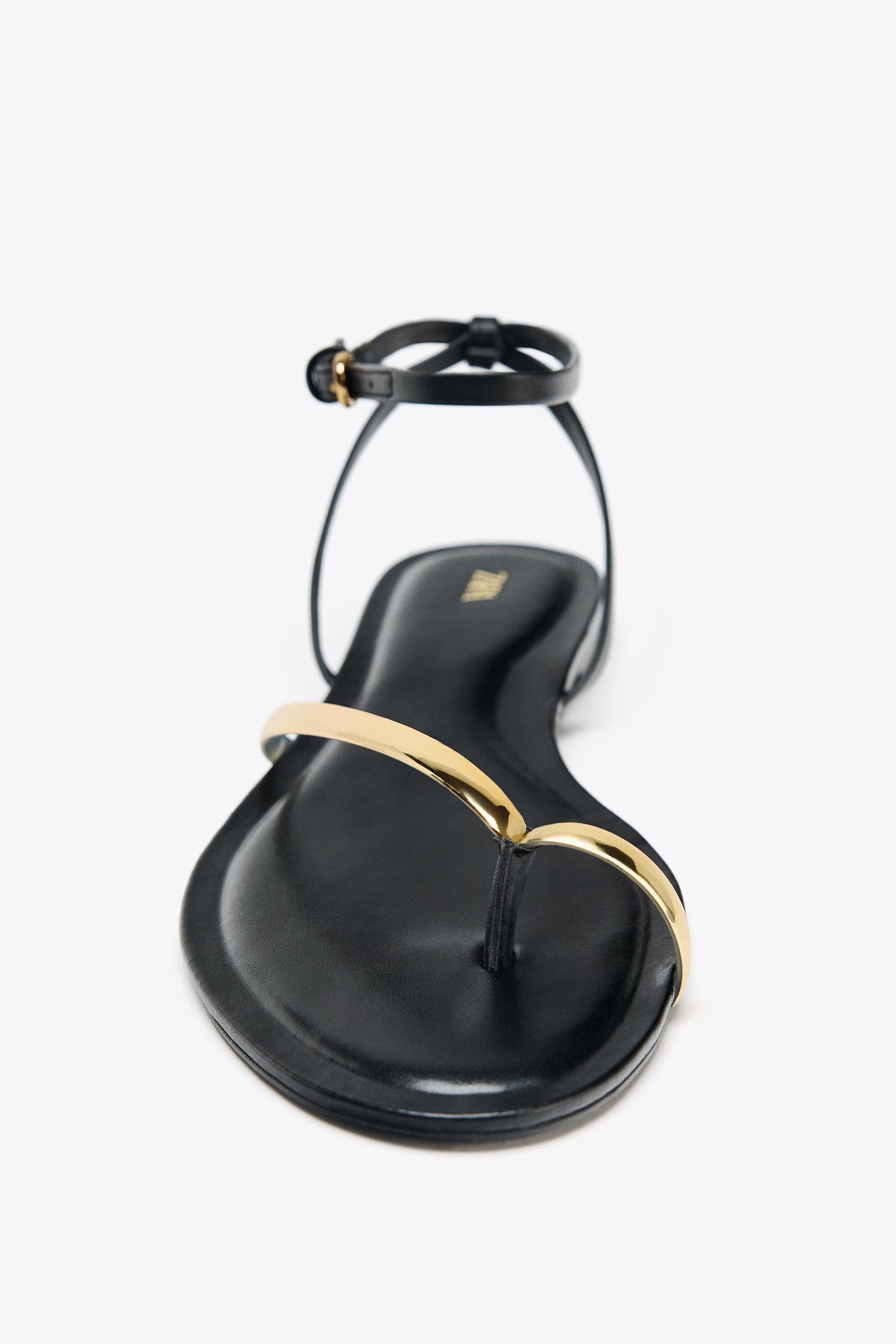 FLAT SANDALS WITH DETAIL - Black | ZARA United States