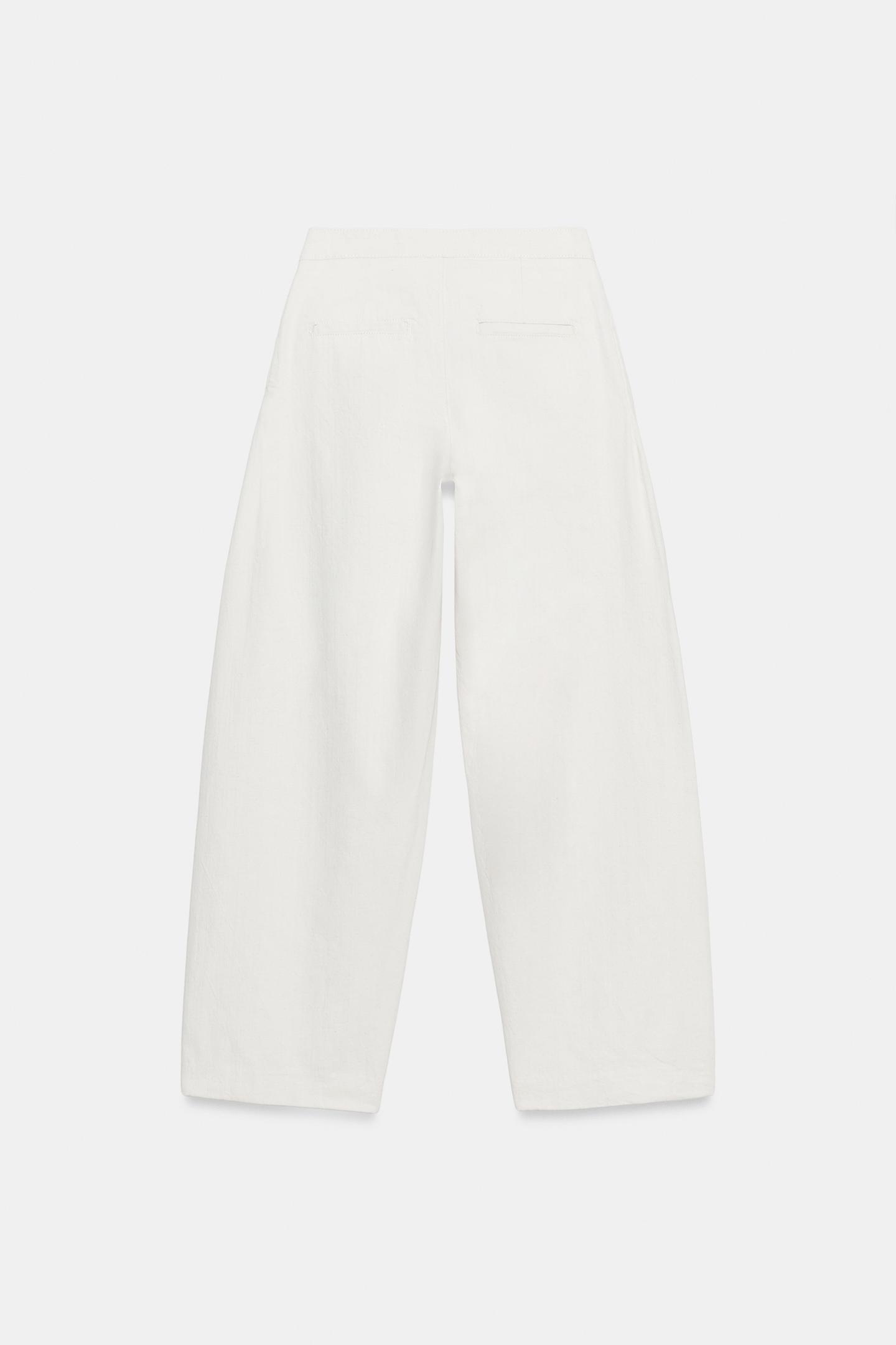 Женские брюки Zara ZW Collection Wide-Leg, цвет: Экрю — фото 6