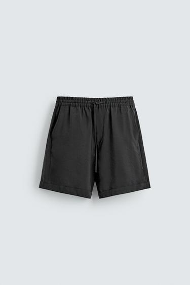 RELAXED FIT LOOSE-FITTING BERMUDA SHORTS - Black by Zara