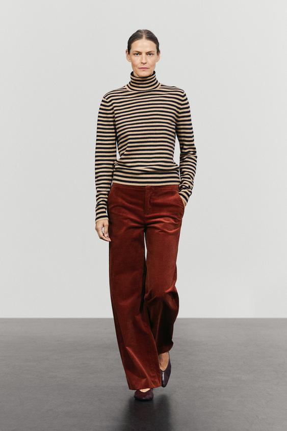 Pantalón palazzo pana - Rojizo de Zara - Imagen 0