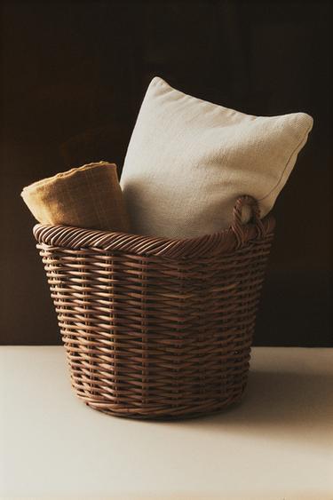 CESTA RATÁN CUADRADA - Marrón de Zara