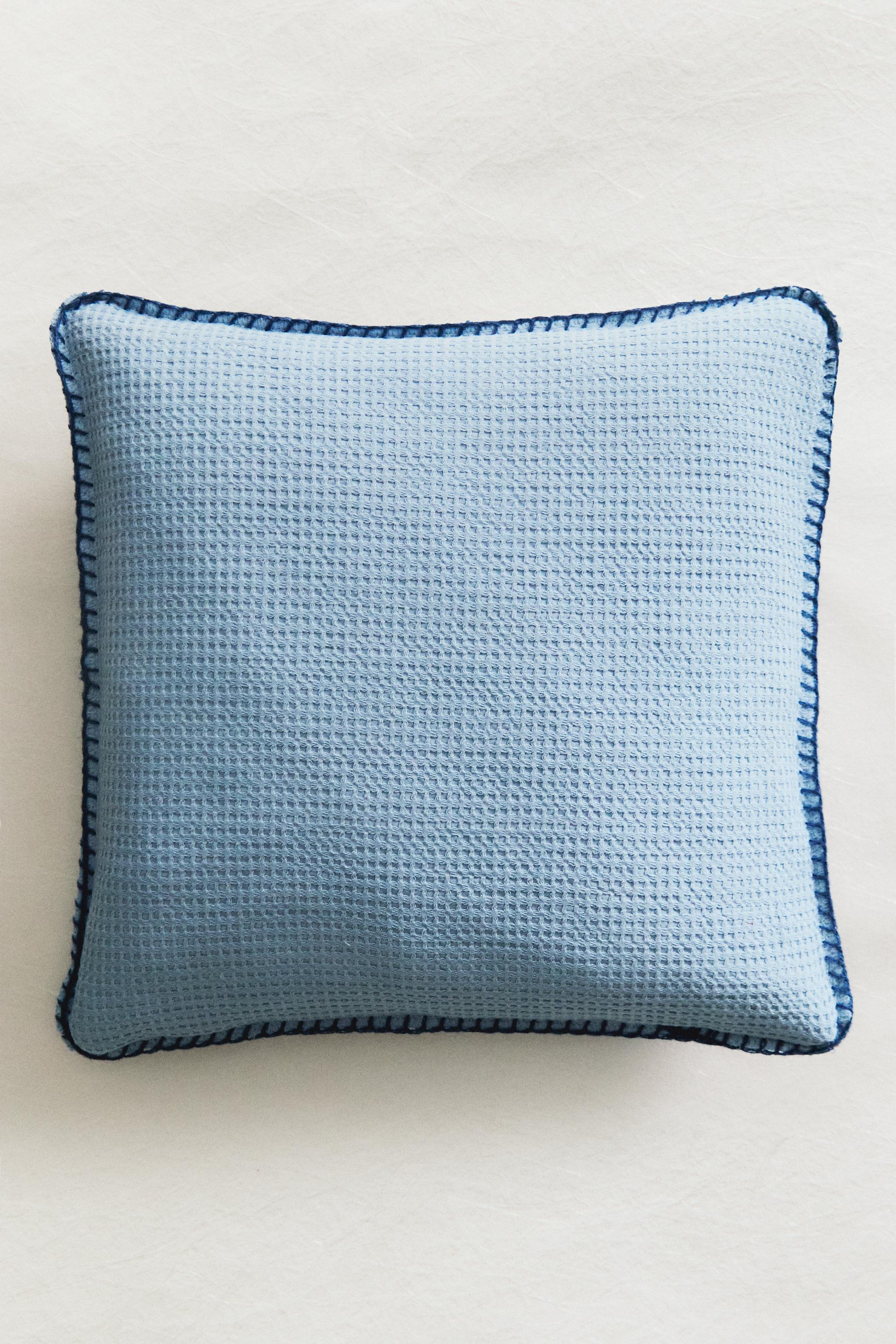 KIDS WAFFLE THROW PILLOW COVER — Blue