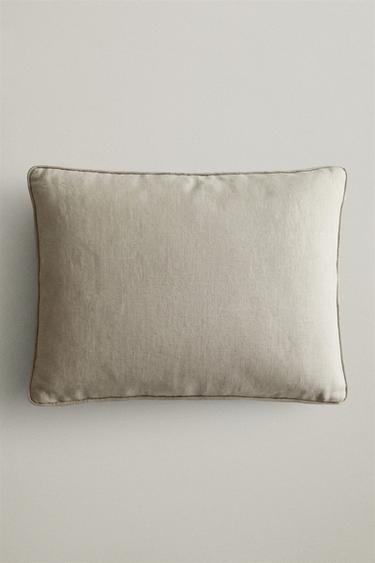 Zara LINEN BENCH BACK CUSHION - Green