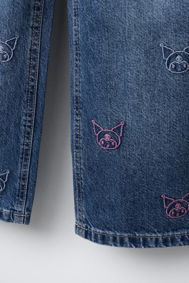KUROMI © SANRIO WIDE-LEG DENIM TROUSERS - Blue by Zara - Image 2