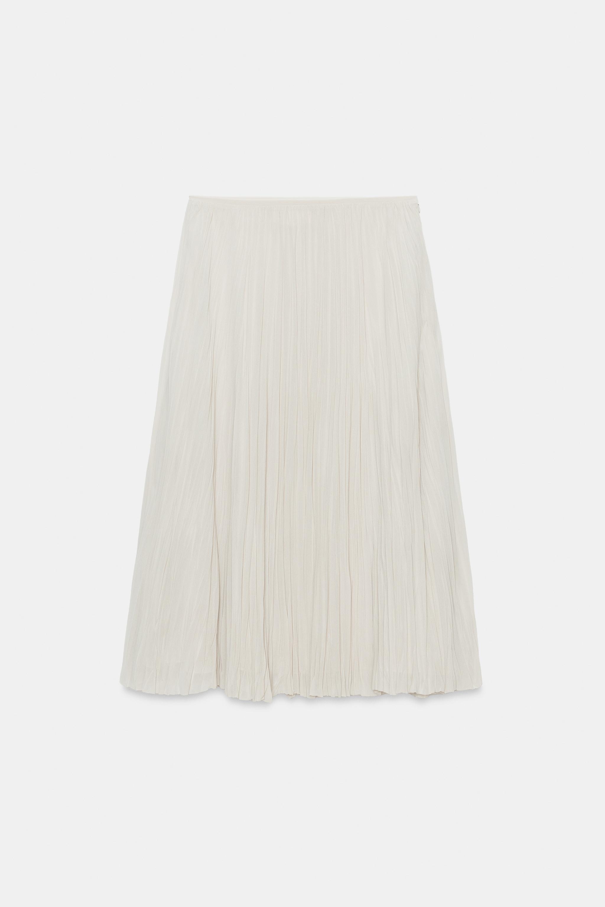 Zara ZW COLLECTION PİLİLİ MİDİ ETEK görsel 5