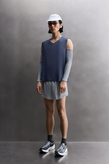 RUNNING PERFORATED TANK TOP - Mid-blue by Zara - Image 0