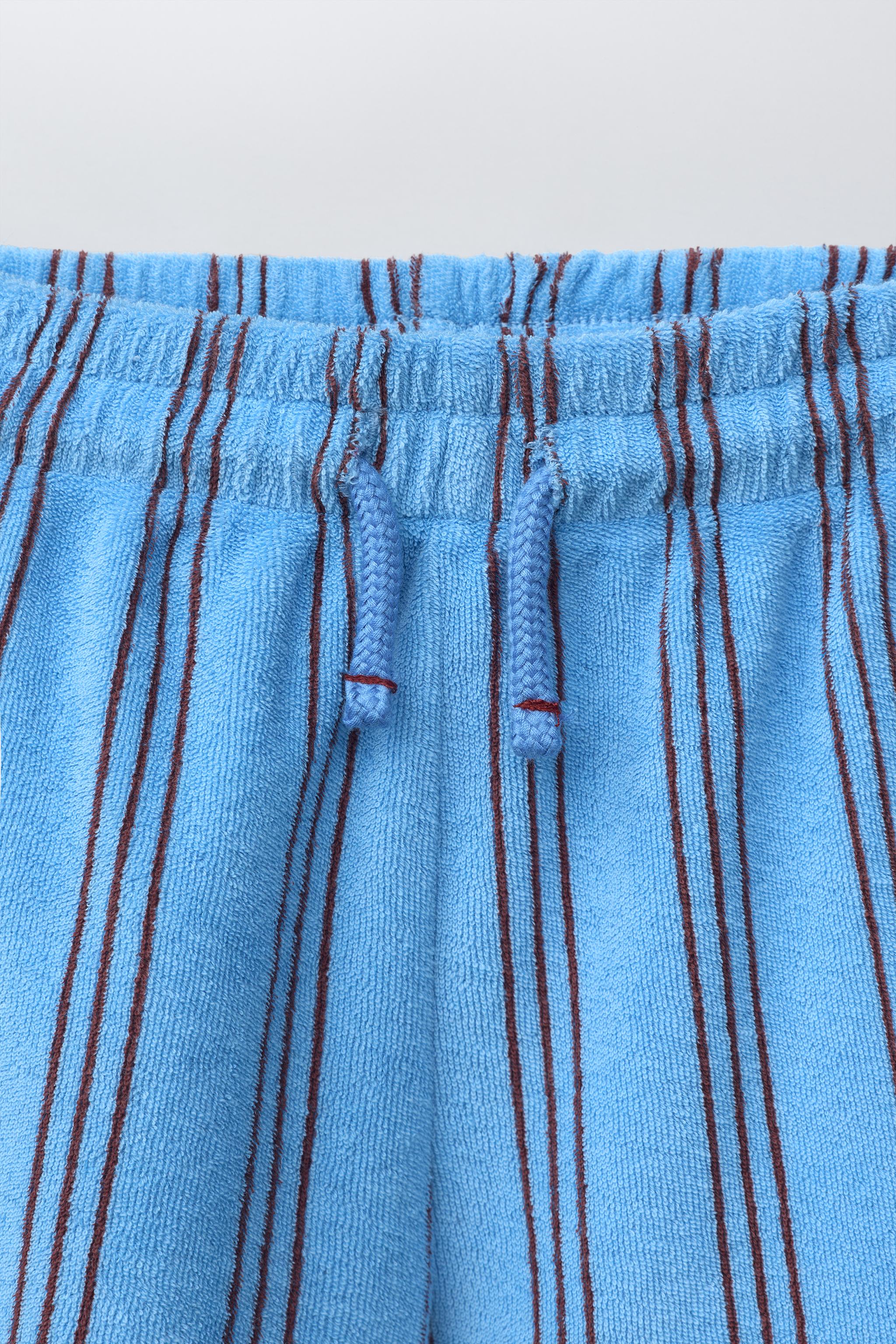 SHORT EFFET ÉPONGE À RAYURES