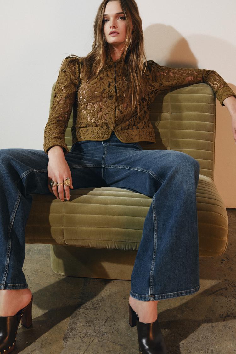 VESTE EN DENTELLE MANCHES BOUFFANTES ZW COLLECTION