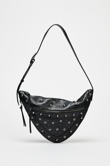 SAC BANDOULIÈRE STYLE ROCK À CLOUS - Noir de Zara - Image 2