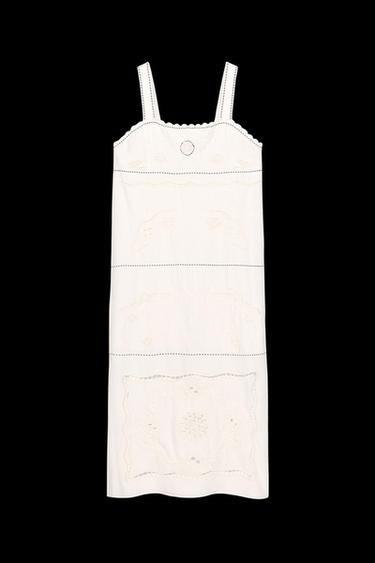 VESTIDO BORDADOS PESPUNTES ZW COLLECTION - Crudo de Zara - Imagen 0